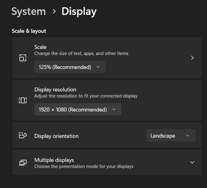 Display resolution small pic