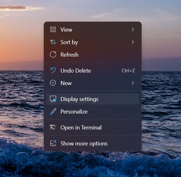 desktop display settings